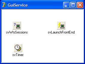service module with LaunchFrontEnd and WtsSessions components